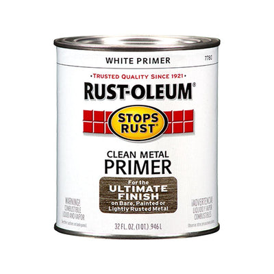 Rustoleum White Metal Primer available at Wallauer's Paint & Wallpaper Stores.