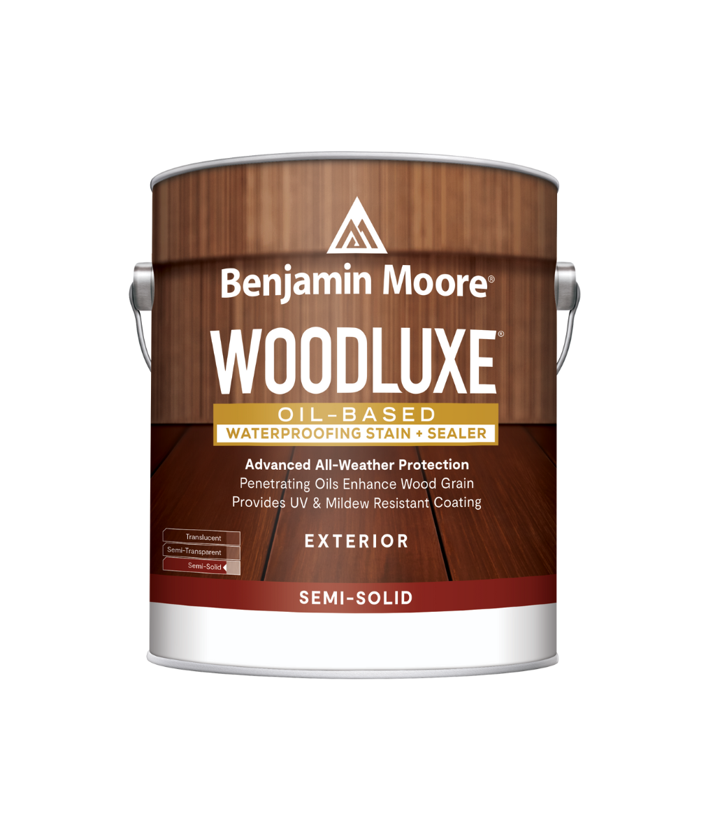 Benjamin Moore Woodluxe Semi-Solid Oil Base available at Wallauer.