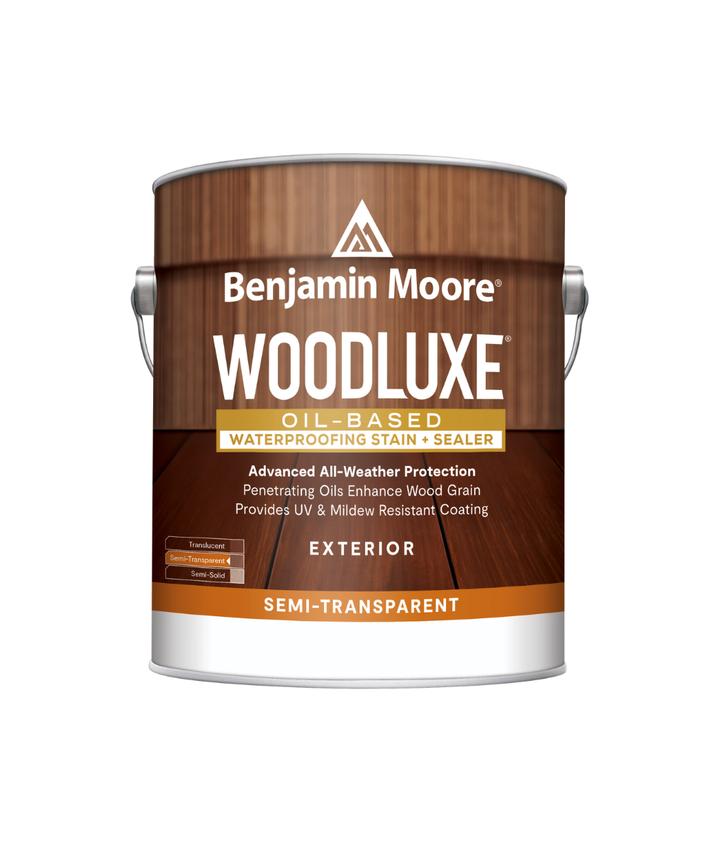 Benjamin Moore Woodluxe Oil-Based Semi-Transparent available at Wallauer.
