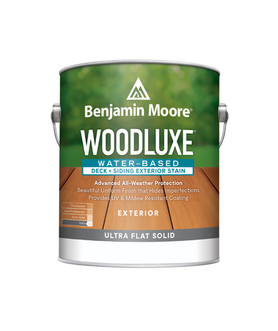 Benjamin Moore Woodluxe® Water-Based Deck + Siding Exterior Stain - Ultra Flat Solid Exterior Stain available at John Boyle.