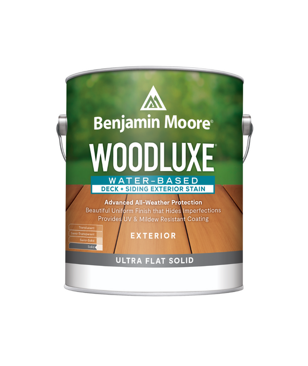 Woodluxe® Water-Based Deck + Siding Exterior Stain - Ultra Flat Solid Woodluxe® Water-Based Deck + Siding Exterior Stain - Ultra Flat Solid