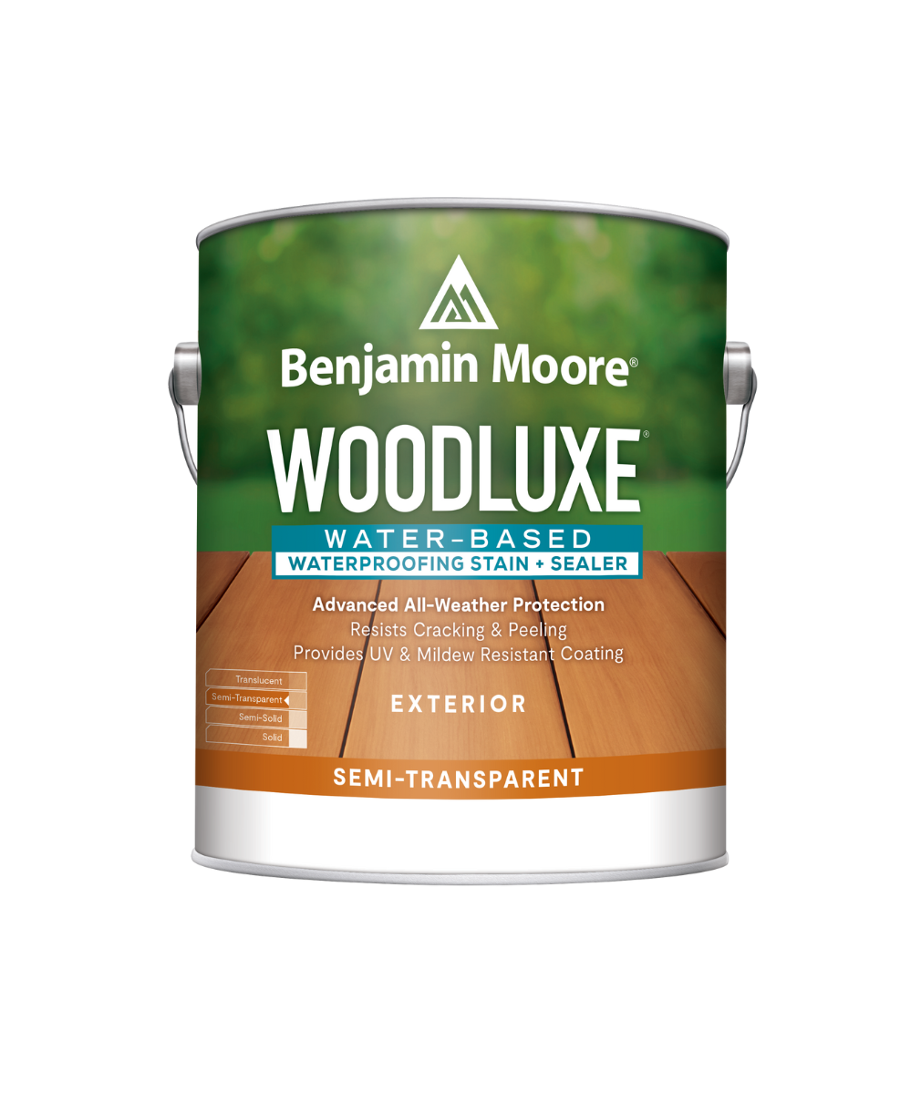 Benjamin Moore Woodluxe® Water-Based Semi-Transparent available to shop at Wallauers.