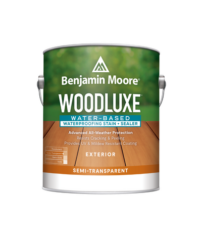 Benjamin Moore Woodluxe® Water-Based Semi-Transparent available to shop at Wallauers.