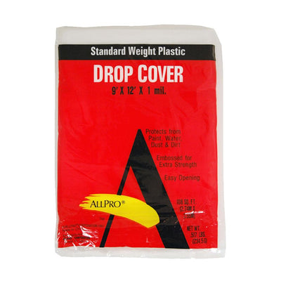 Allpro 9x12 1 mil plastic drop cloths, available at Wallauer's in NY.