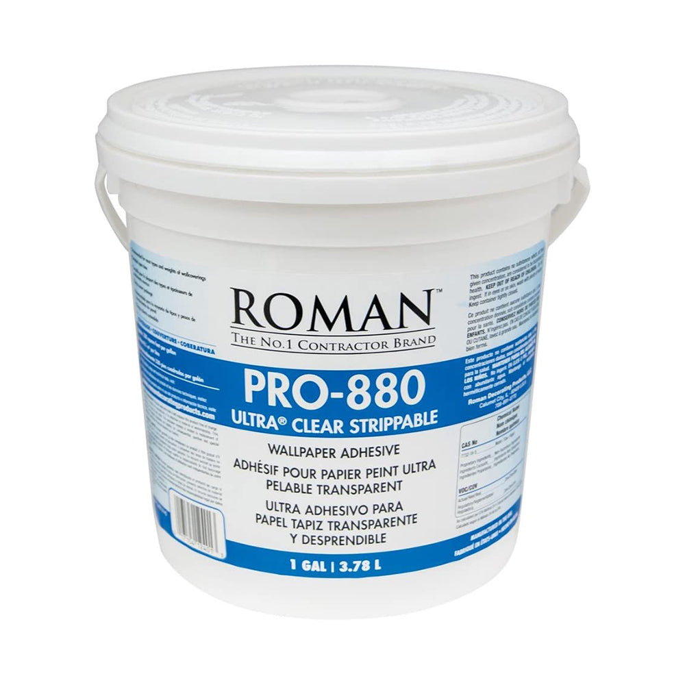 Clear wallpaper adhesive, available at Wallauer's in NY.