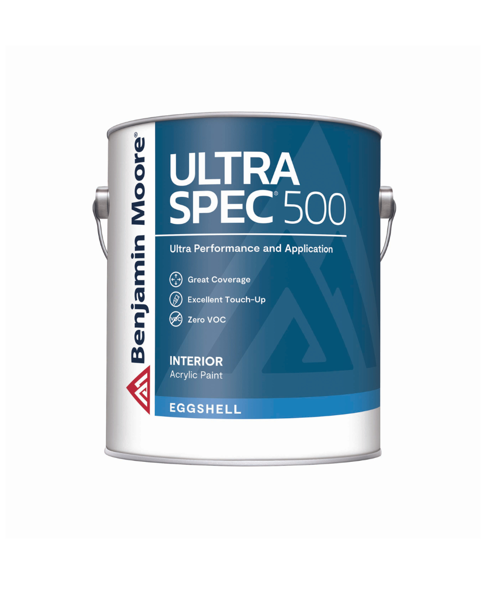 Gallon of Benjamin Moore Ultra Spec Interior Eggshell Paint, available at Wallauer's in NY.