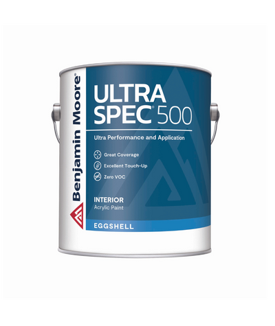 Gallon of Benjamin Moore Ultra Spec Interior Eggshell Paint, available at Wallauer's in NY.