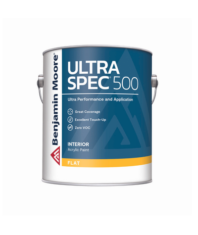 Gallon of Benjamin Moore Ultra Spec Interior Flat Paint, available at Wallauer's in NY.