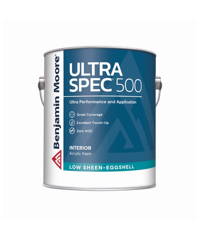 Gallon of Benjamin Moore Ultra Spec Interior Low Sheen-Eggshell Paint, available at Wallauer's in NY.